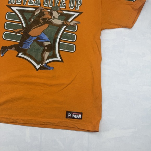 WWE John Cena Never Give Up You Can't See Me Orange Men's Large T-shirt - Picture 3 of 8